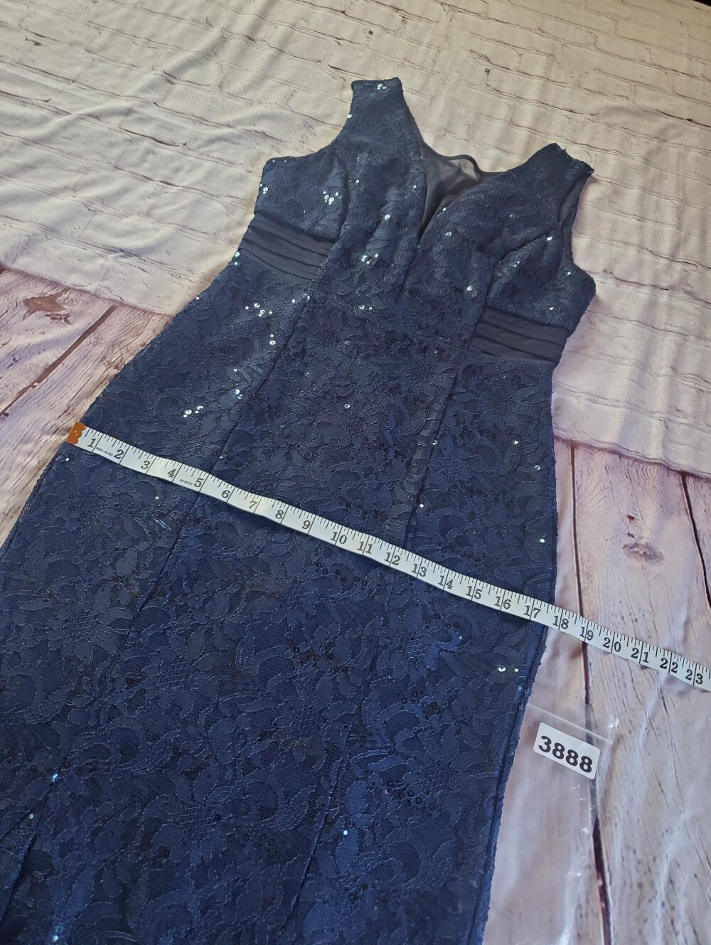 Alexa B Nites Mesh Sheer Lace Sequin Evening Dress Mermaid Gown Formal Prom 8 - Picture 13 of 14